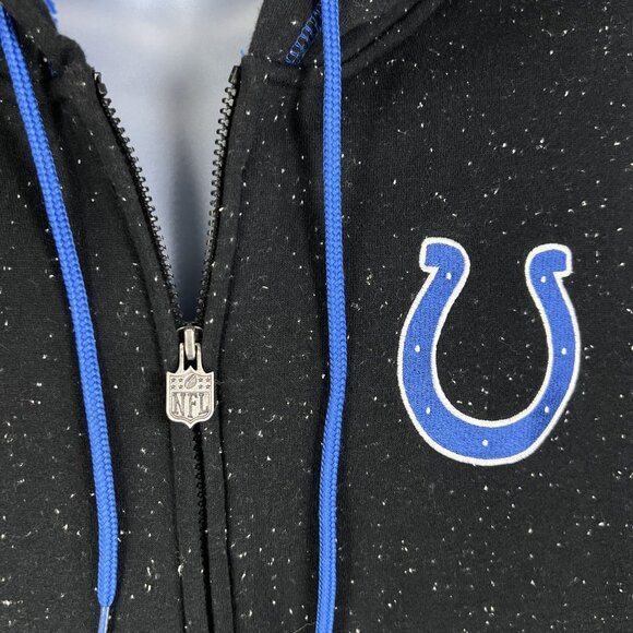 NFL Pro Line Men XL Indianapolis Colts Black Speckled Hoodie Jacket Sherpa Lined - Picture 6 of 16